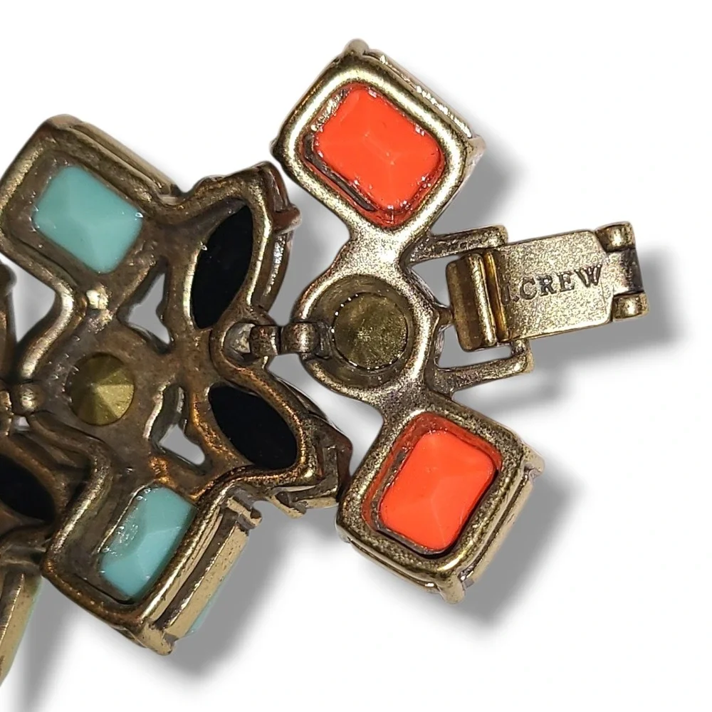 J.Crew Cassette Bracelet Colorful Rhinestone Enamel Gold Tone Y2K NWT NOS‎